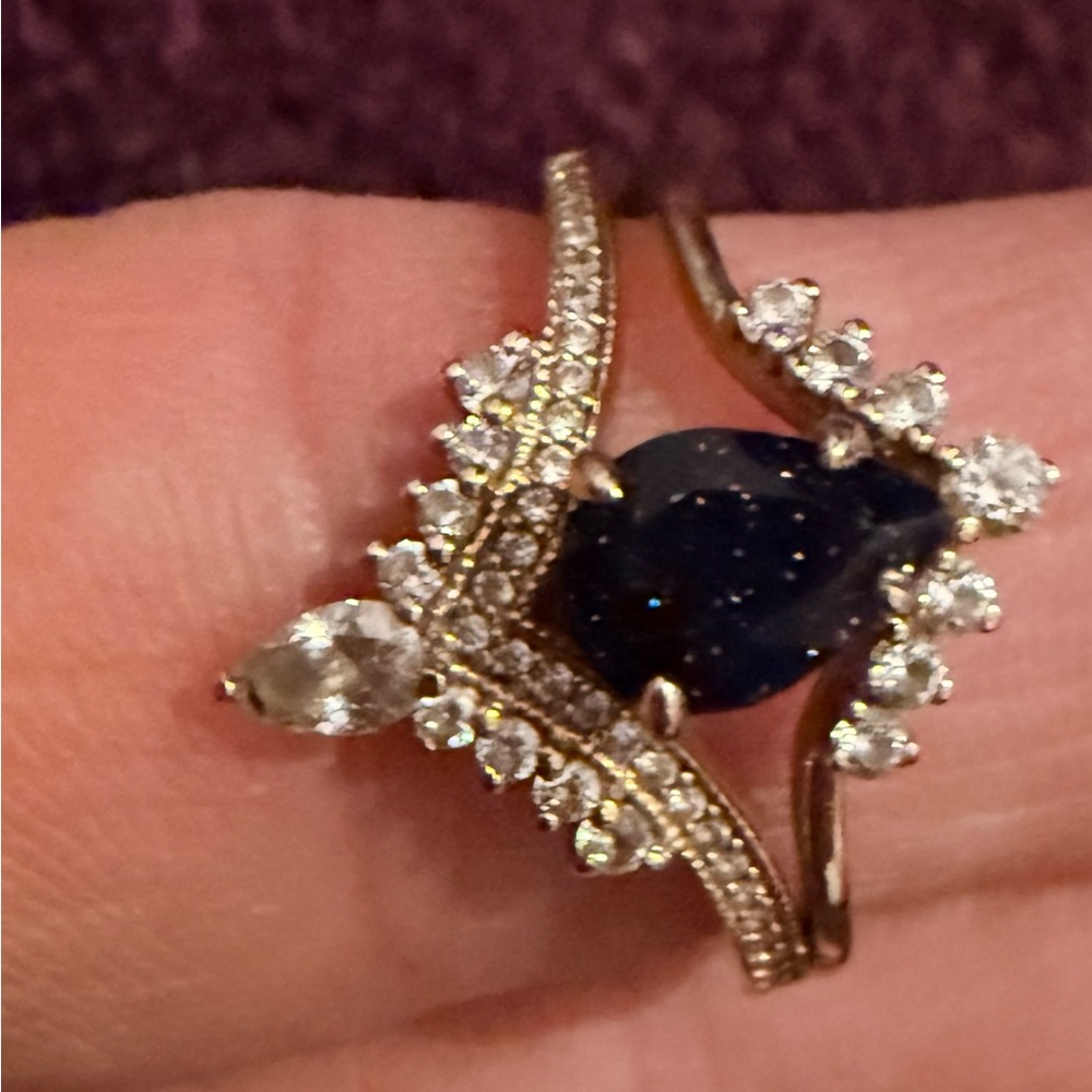 14 karat blue sandstone engagement ring Women's Ring (video included) - Picture 17 of 17